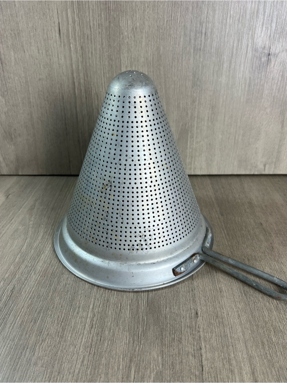 Vintage Wear-ever Aluminum Cone Shape Colander Strainer Sieve Canning USA